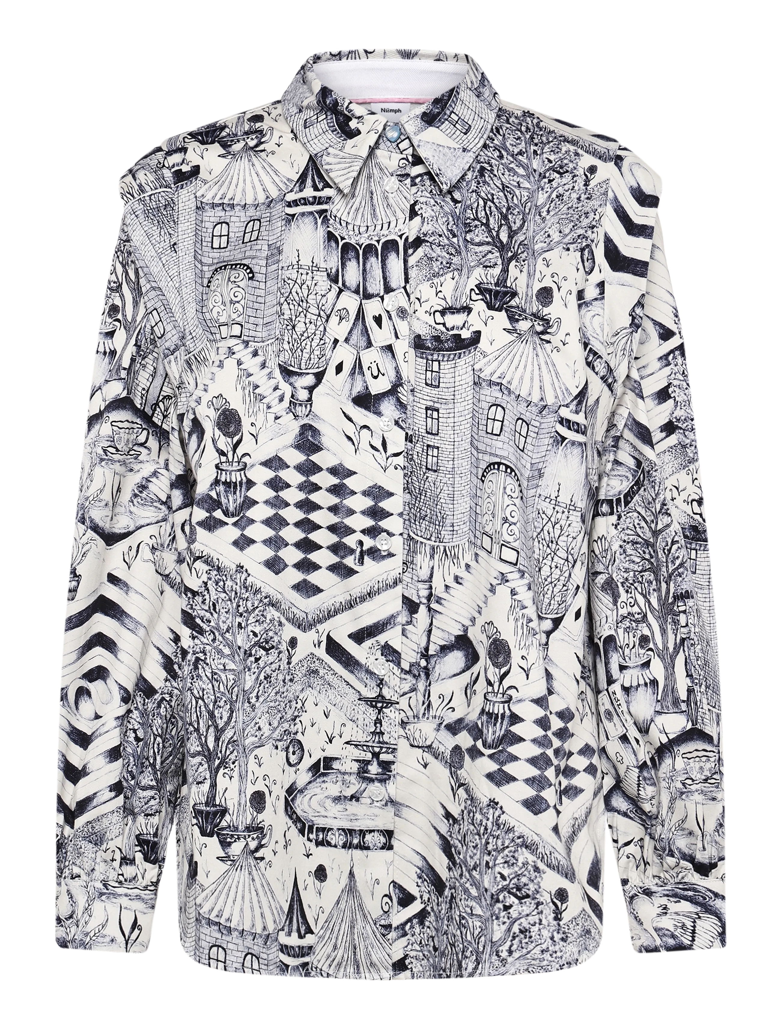 Nümph NUGARDENIA LS SHIRT - Kleidung - CLOUD DANCER / white
