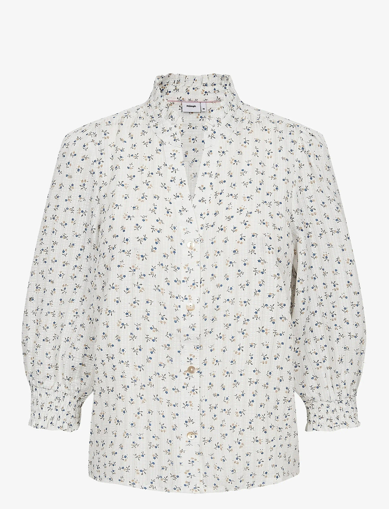 Nümph - NUFENJA SHIRT - long sleeved blouses - gray blue - 1