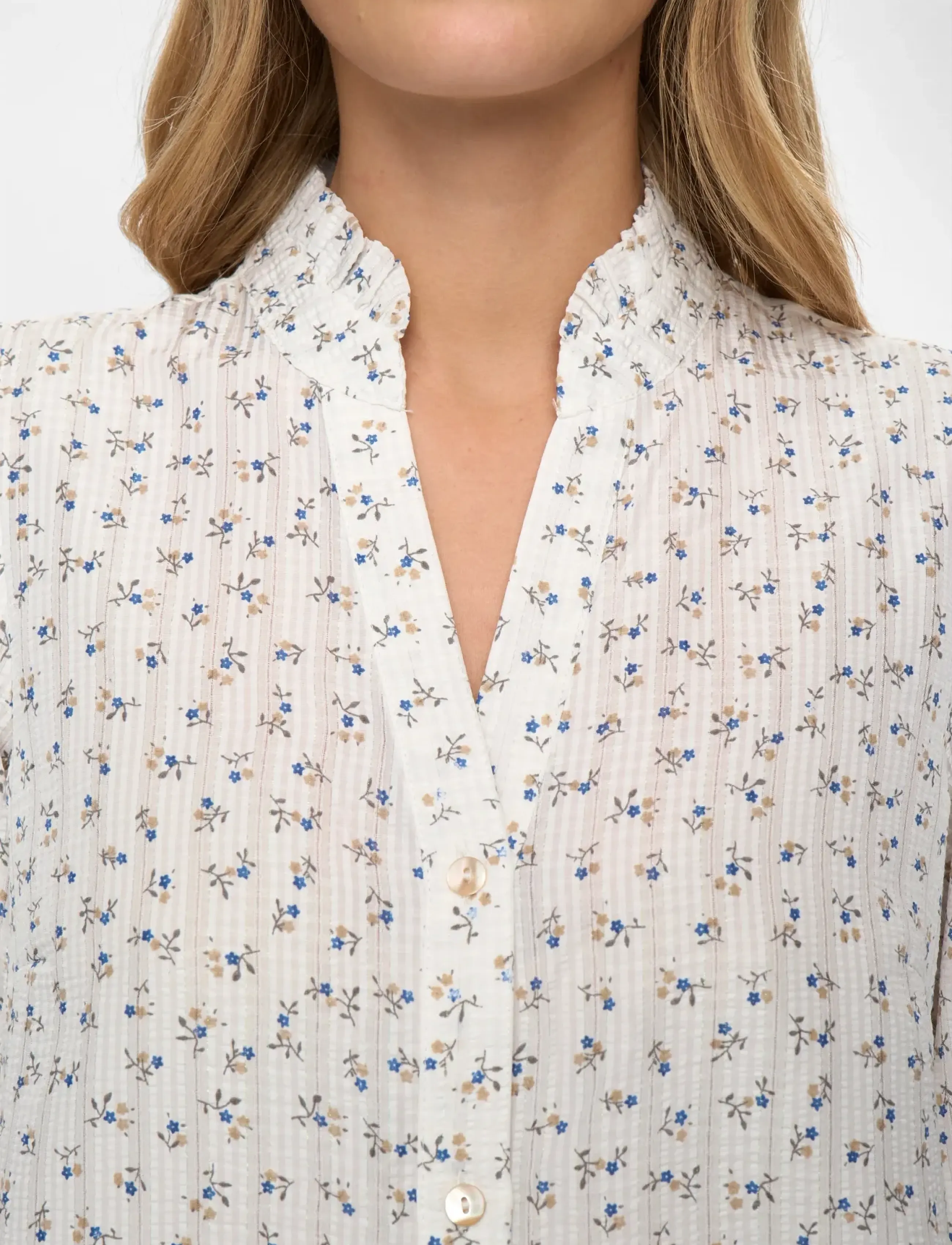 Nümph - NUFENJA SHIRT - langærmede bluser - gray blue - 4