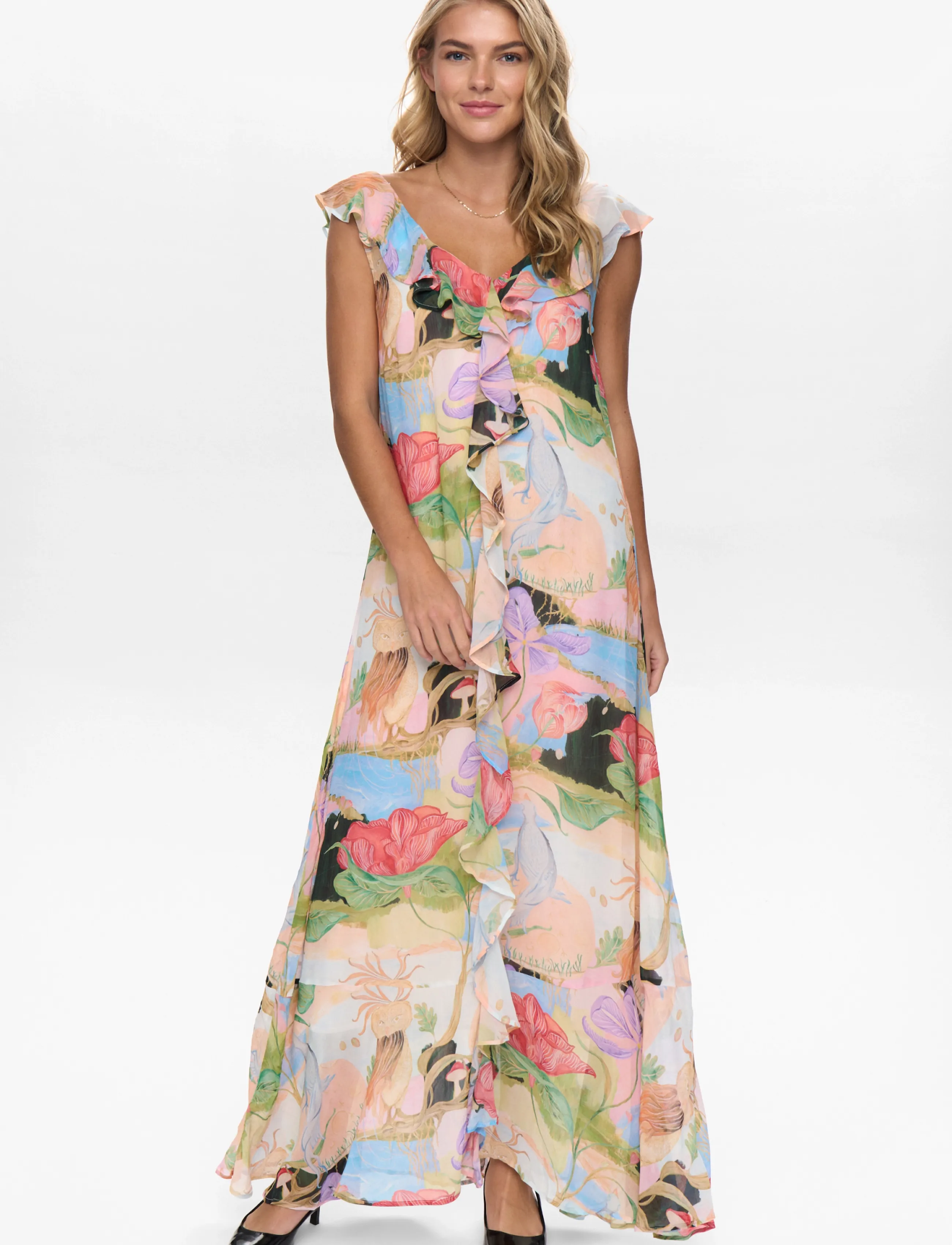 Nümph NUSHAILYN MAXI DRESS - Sommerkleider - AIRY BLUE / blue