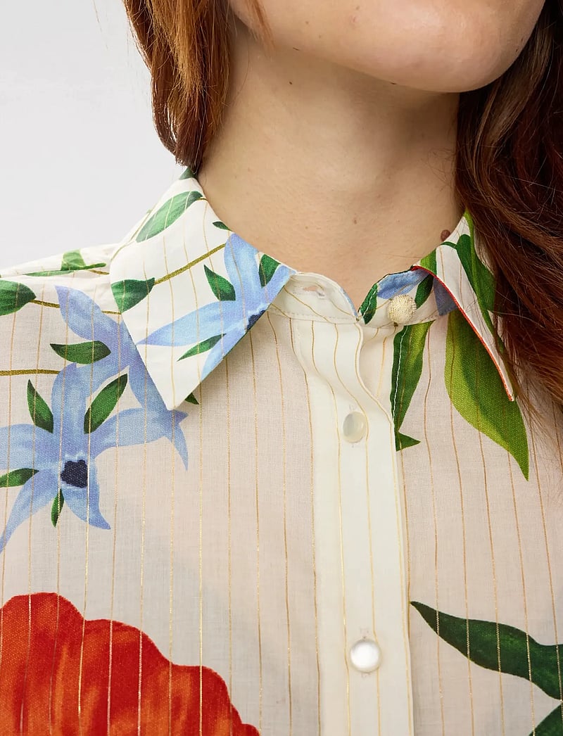 Nümph - NUBELISA SLEEVELESS SHIRT - kortærmede skjorter - pristine - 2