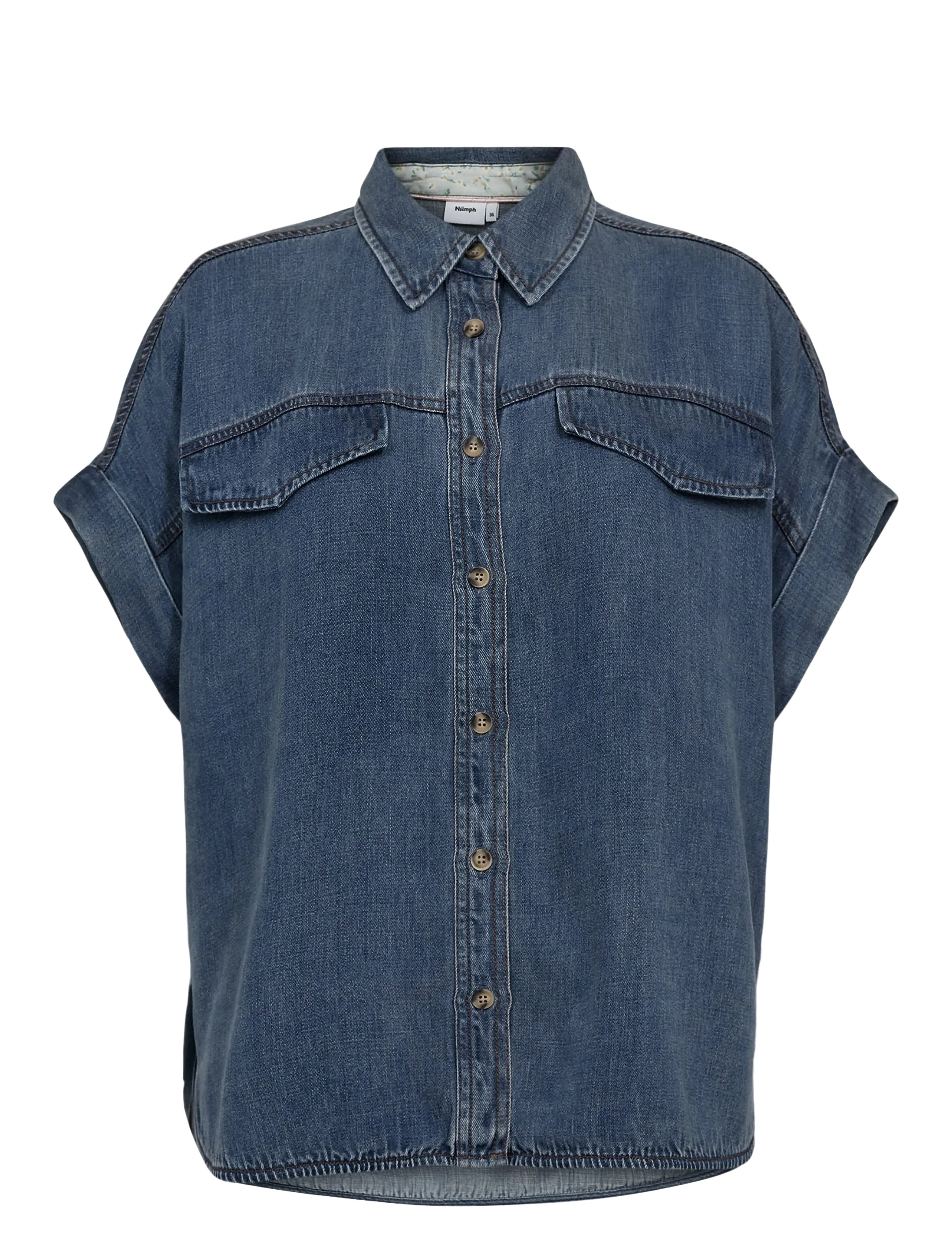 Nümph NUELIDA SLEEVELESS SHIRT - Denimtøj - SNOW WASHED DENIM / blue