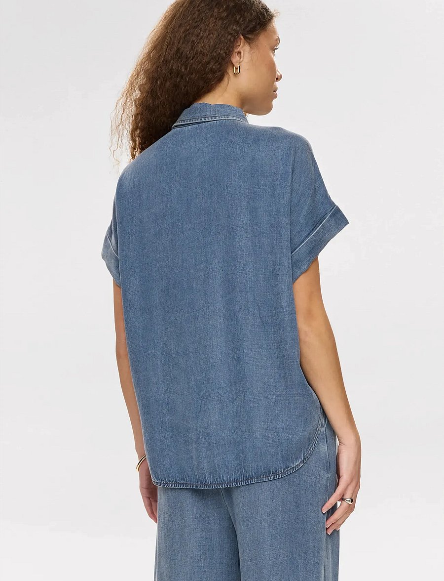 Nümph - NUELIDA SLEEVELESS SHIRT - jeansskjortor - snow washed denim - 3