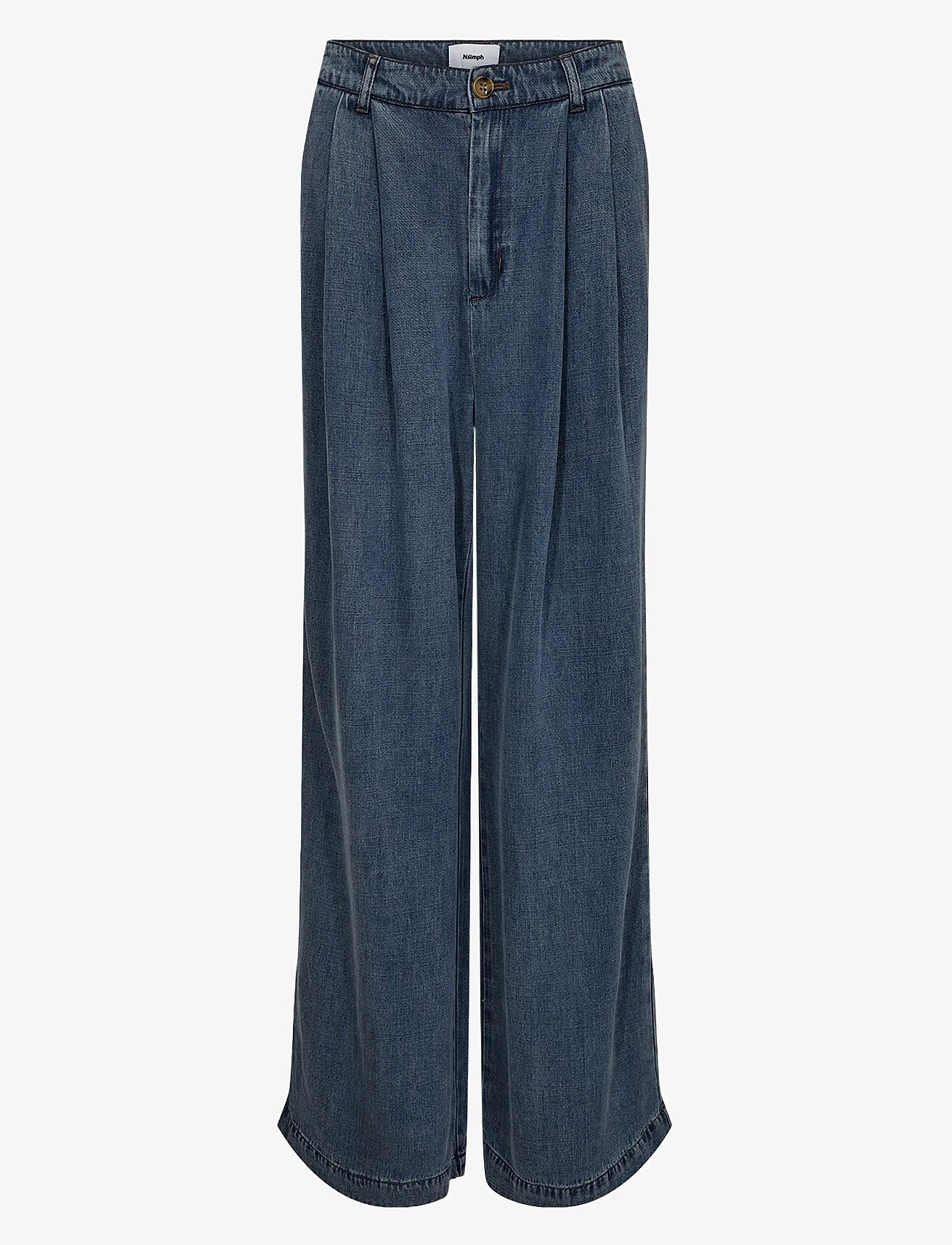Nümph - NUELIDA PANTS - hosen mit weitem bein - snow washed denim - 1