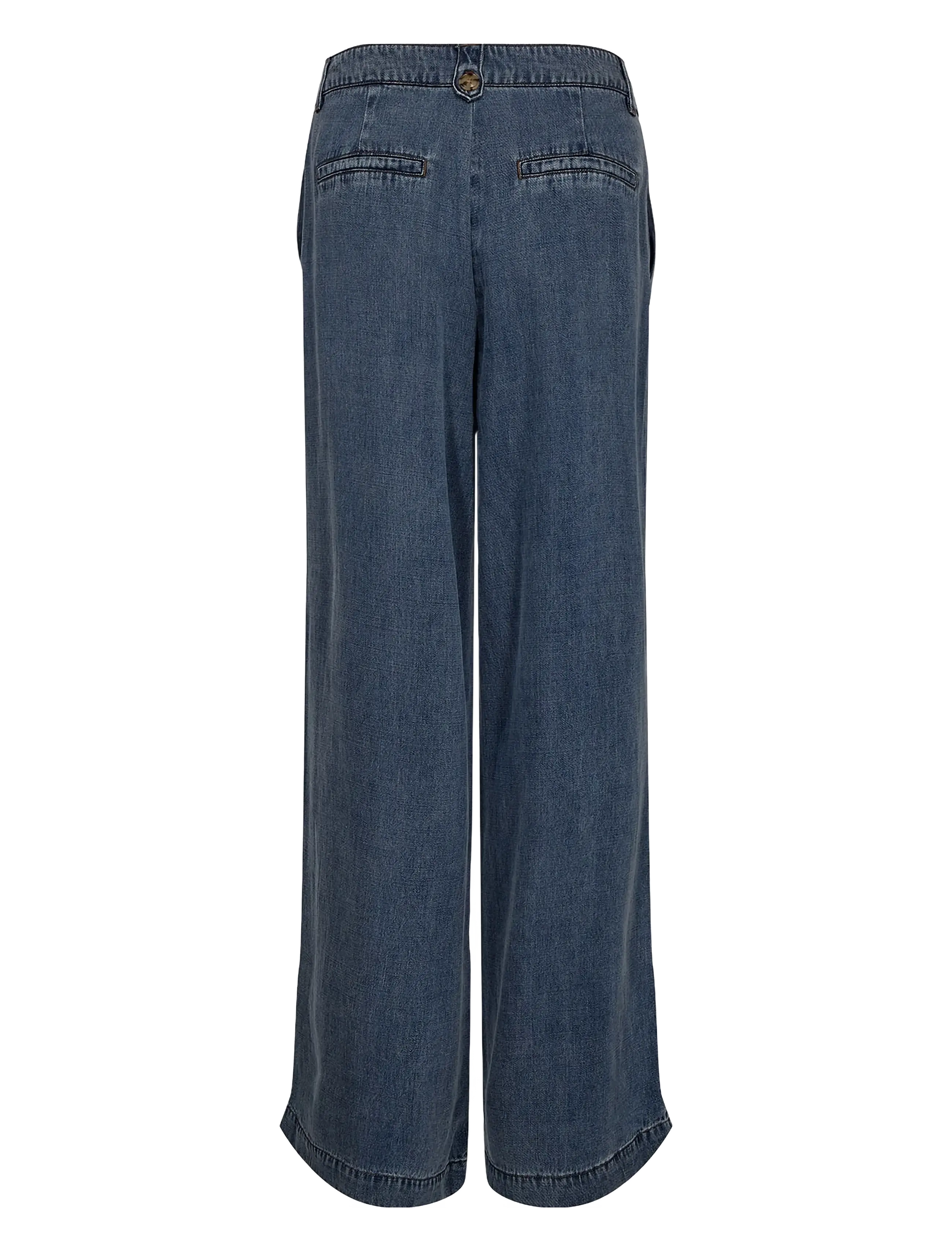 Nümph - NUELIDA PANTS - hosen mit weitem bein - snow washed denim - 2