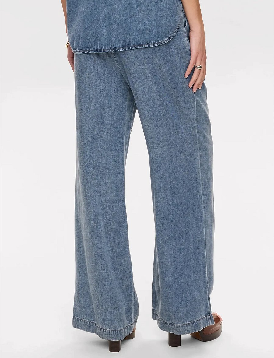 Nümph - NUELIDA PANTS - wide leg jeans - snow washed denim - 3