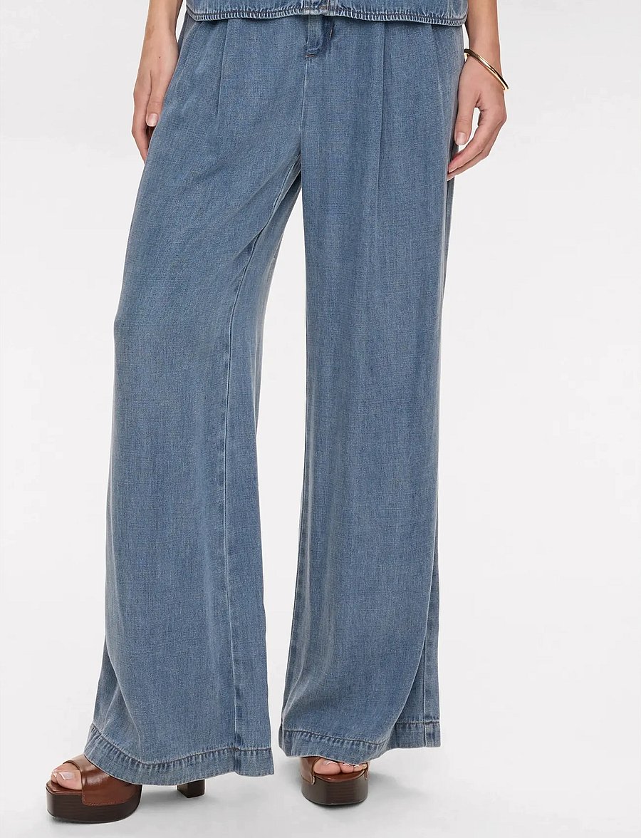 Nümph - NUELIDA PANTS - wide leg jeans - snow washed denim - 4