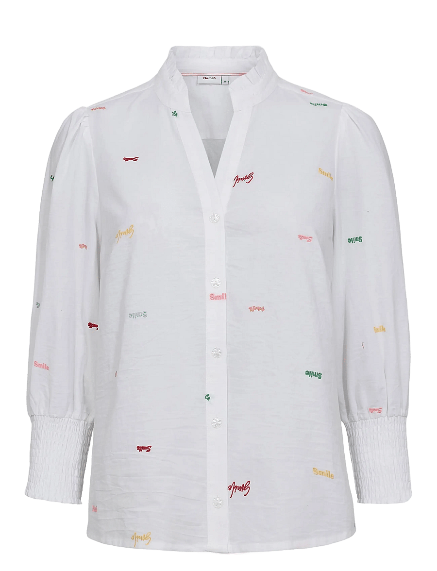 Nümph - NUJOYA SHIRT - langärmlige hemden - bright white - 1