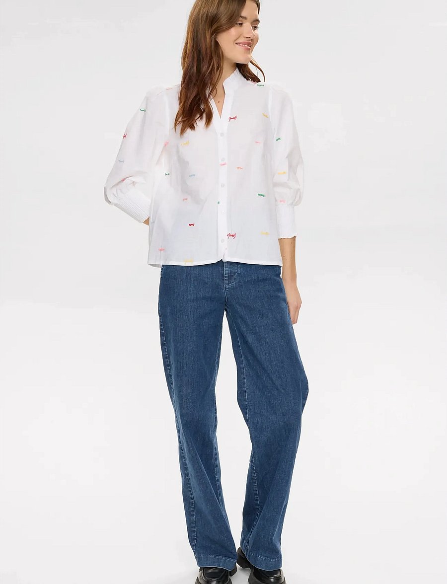 Nümph - NUJOYA SHIRT - langärmlige hemden - bright white - 0