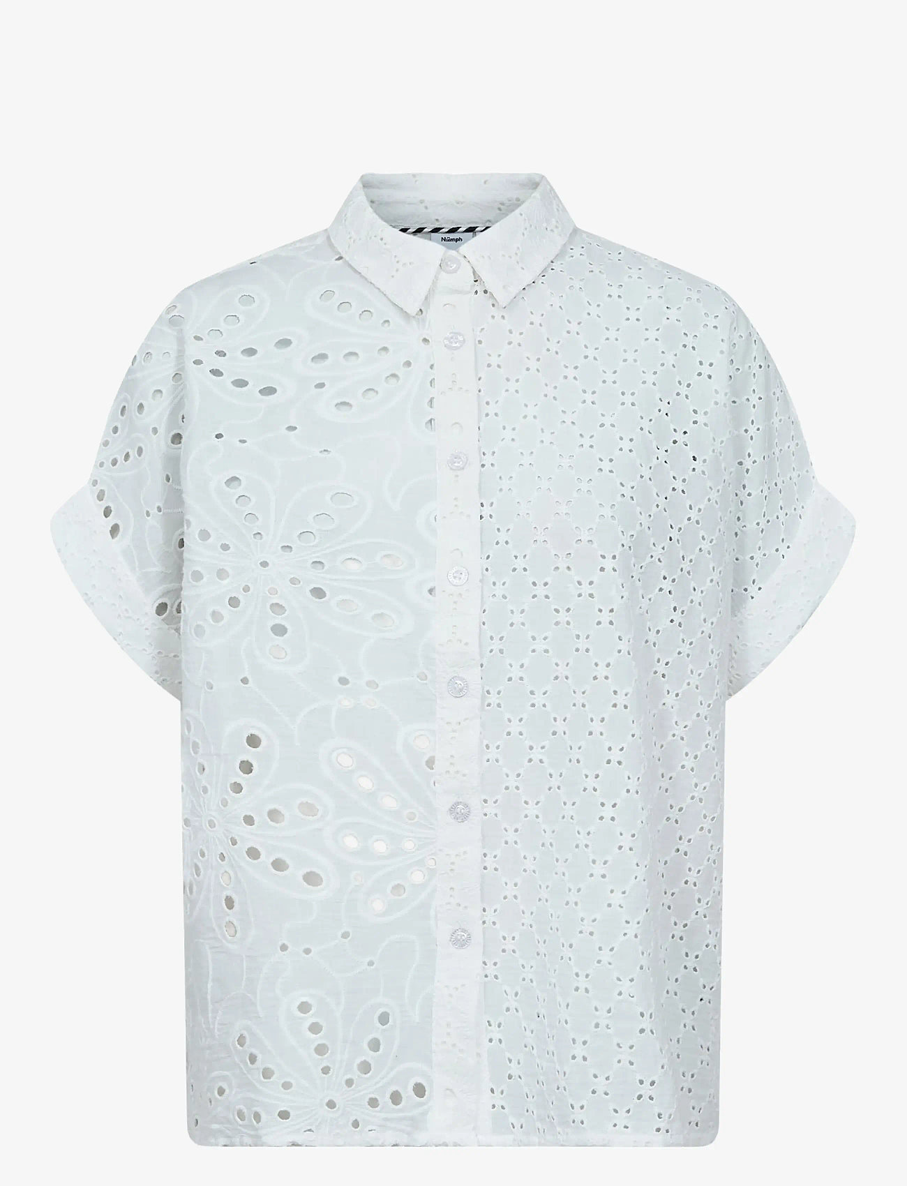 Nümph - NUPALMA SLEEVELESS SHIRT - lühikeste varrukatega särgid - bright white - 1