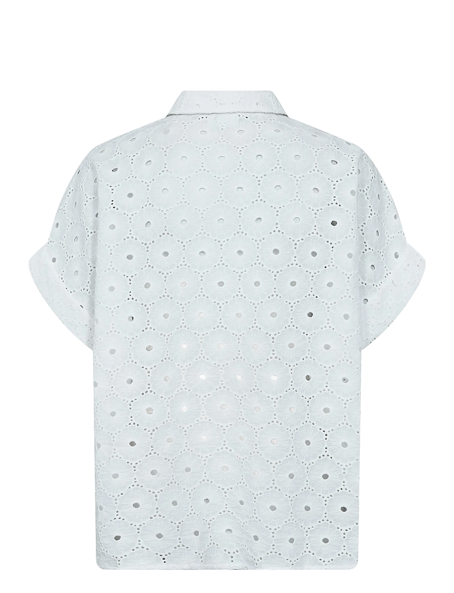 Nümph - NUPALMA SLEEVELESS SHIRT - kurzärmlige hemden - bright white - 2