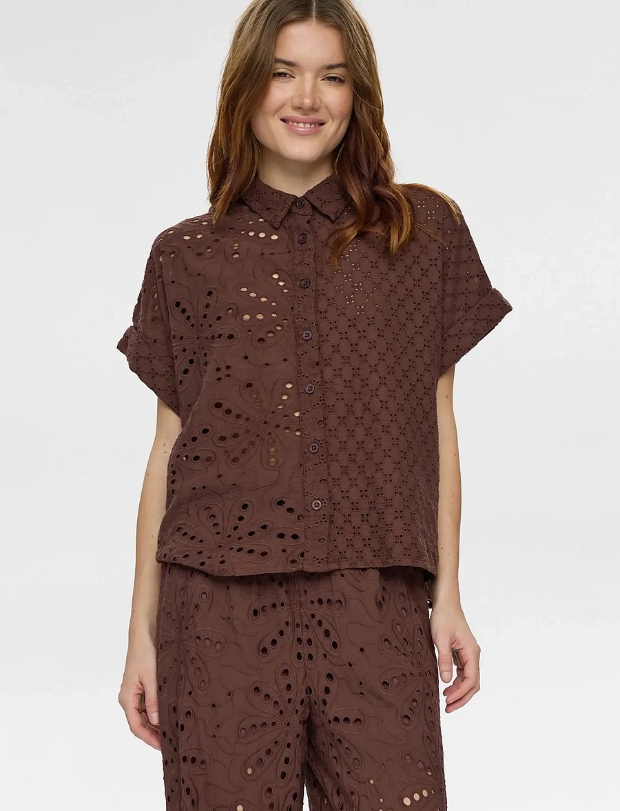 Nümph - NUPALMA SLEEVELESS SHIRT - kortærmede skjorter - chicory coffee - 3