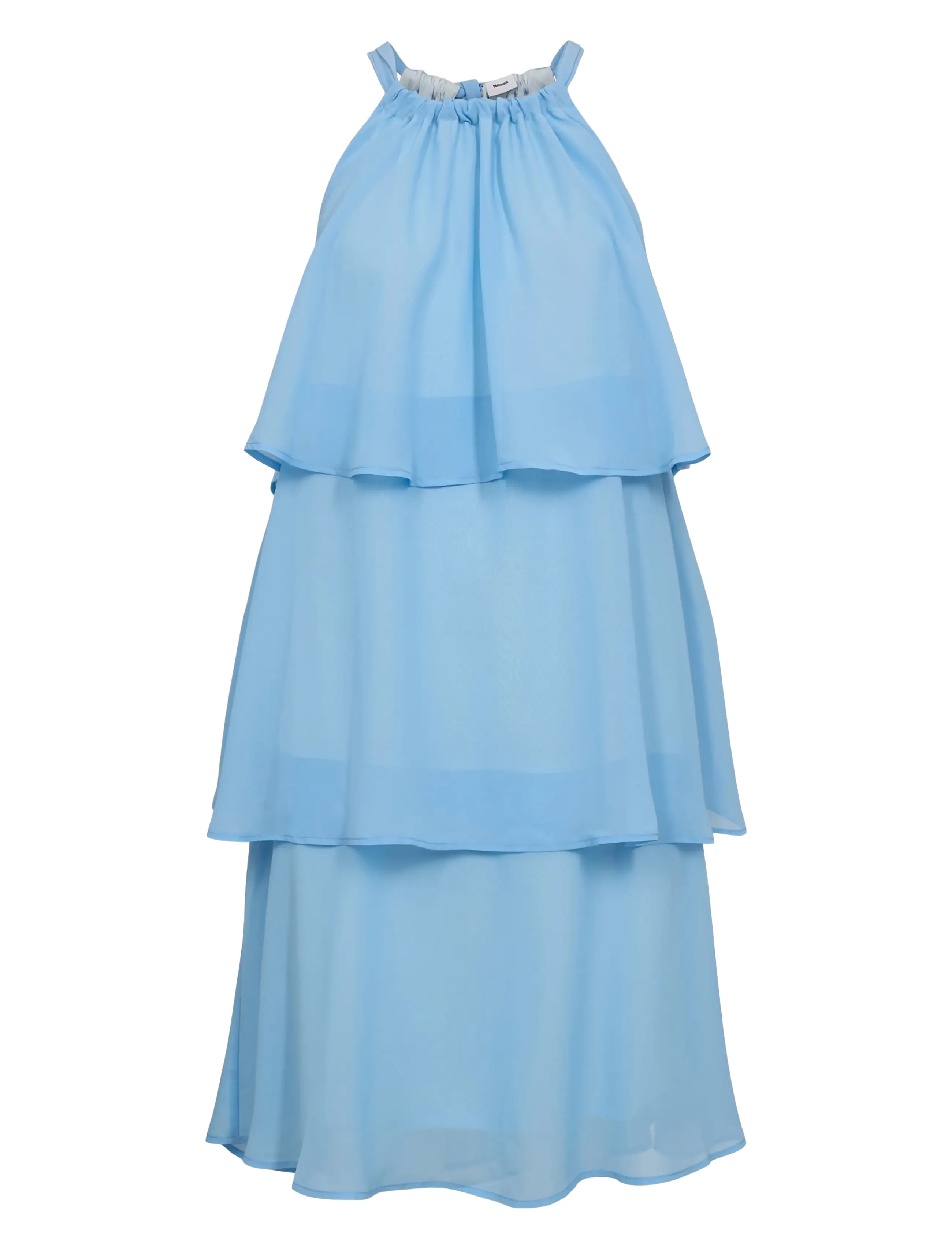 Nümph Nuannabelle Dress, Kvinder, Lagdelt Halterneck Kjole, Blå, Str: 38