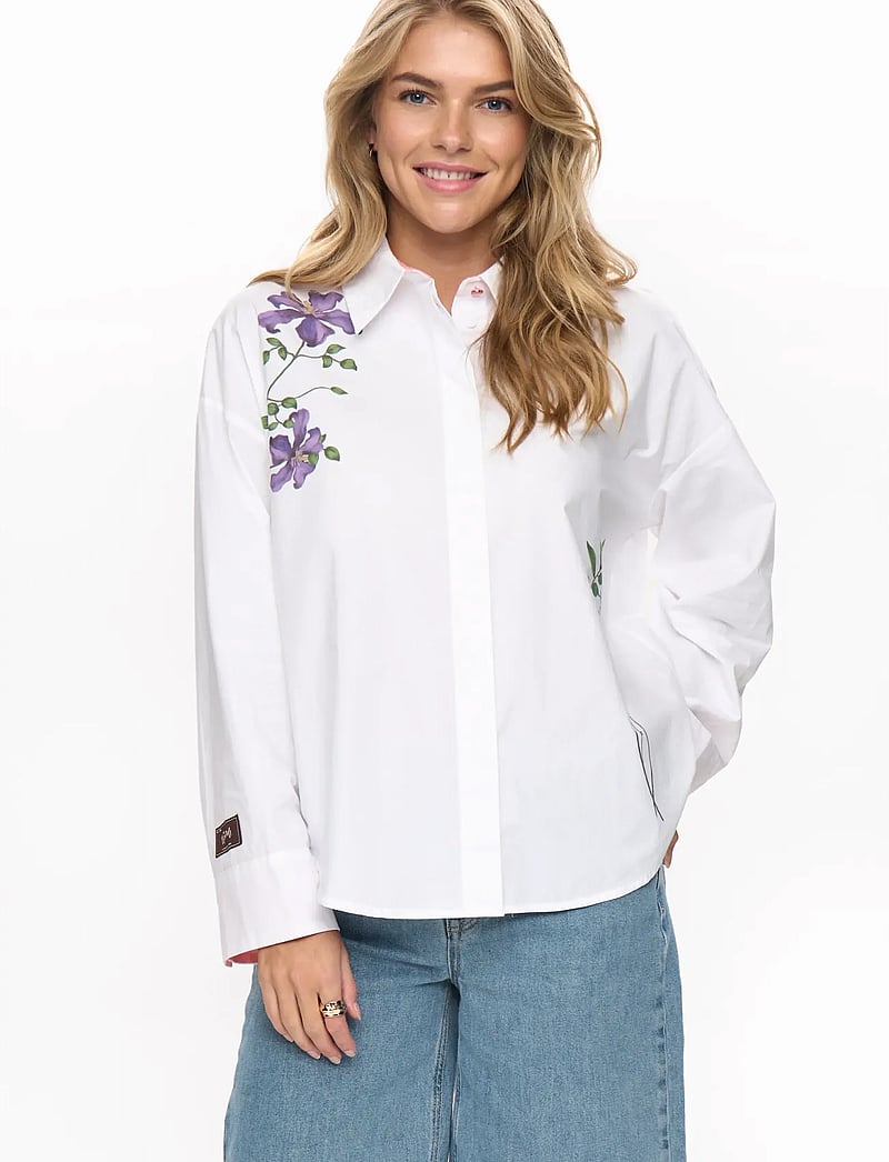 Nümph - NUFLORY SHIRT - pikkade varrukatega särgid - bright white - 4