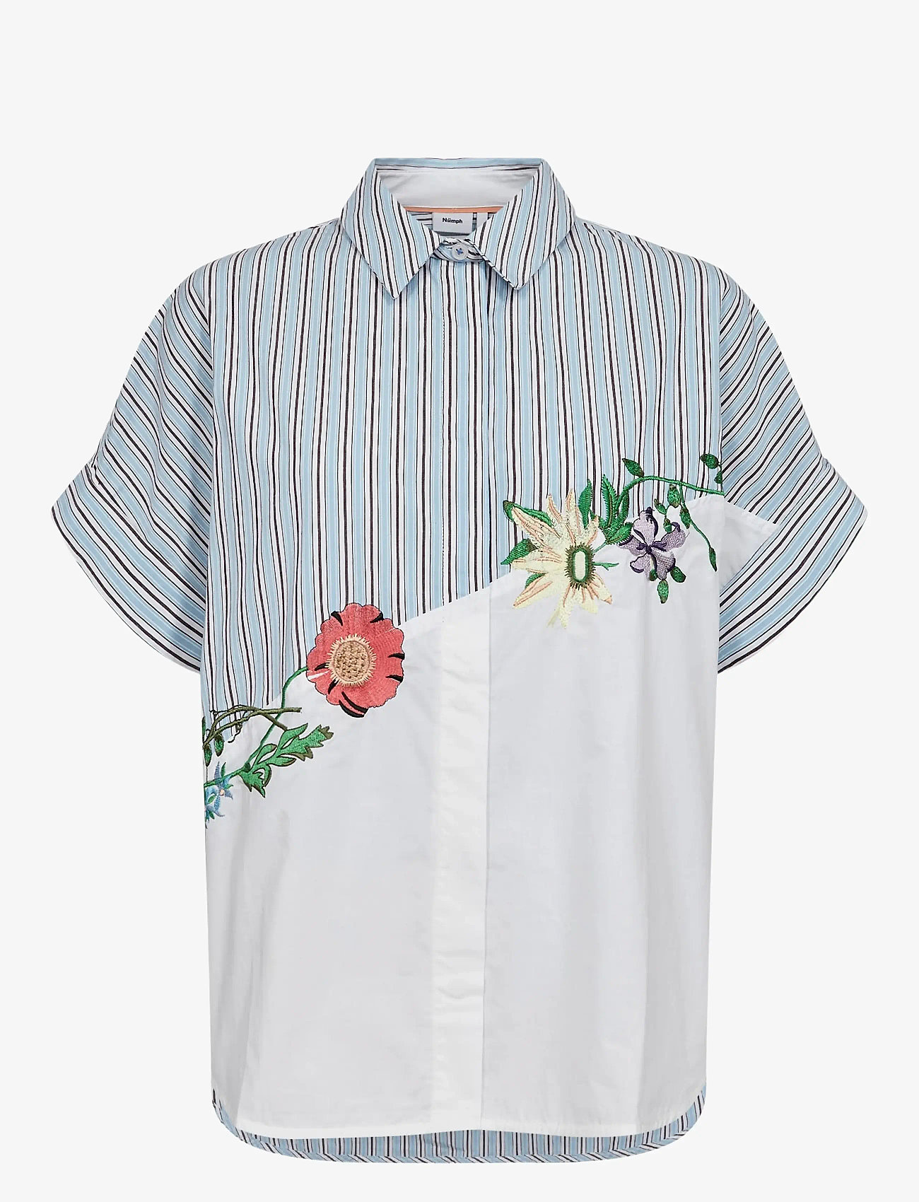 Nümph - NUFLORINDA SLEEVELESS SHIRT - kortärmade skjortor - airy blue - 1