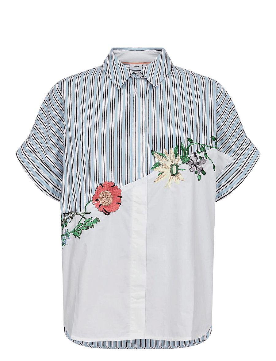 Nümph - NUFLORINDA SLEEVELESS SHIRT - kurzärmlige hemden - airy blue - 1