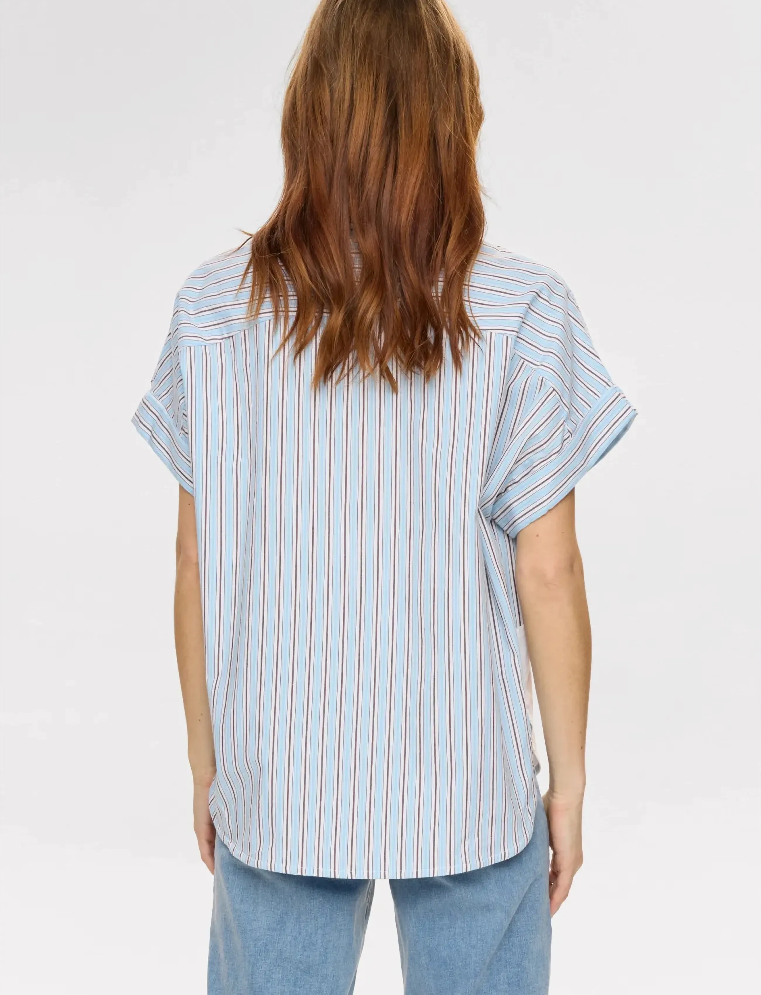 Nümph - NUFLORINDA SLEEVELESS SHIRT - kortærmede skjorter - airy blue - 3