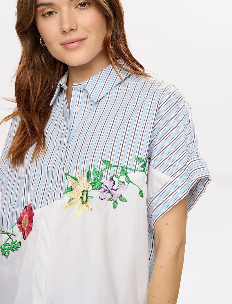 Nümph - NUFLORINDA SLEEVELESS SHIRT - kortärmade skjortor - airy blue - 4