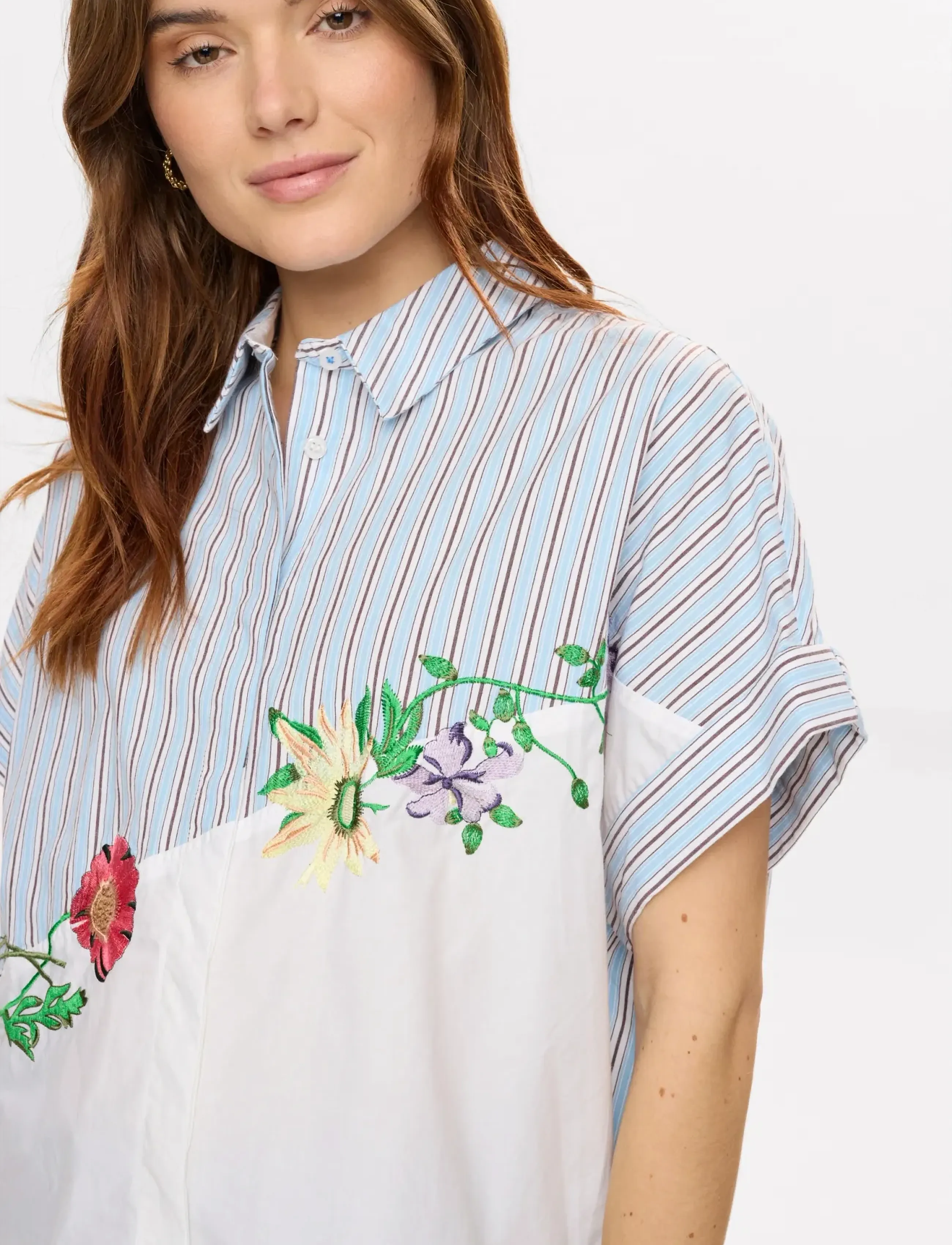 Nümph - NUFLORINDA SLEEVELESS SHIRT - kortærmede skjorter - airy blue - 4