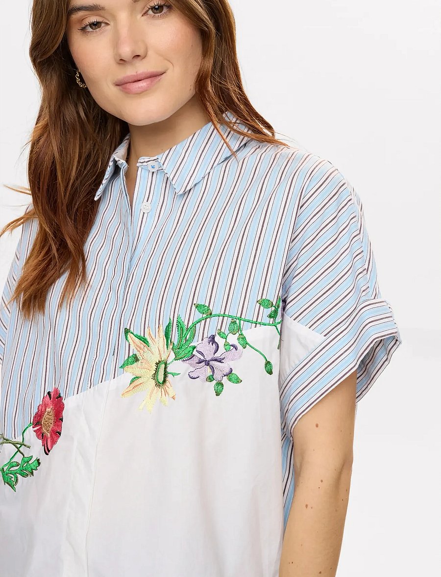 Nümph - NUFLORINDA SLEEVELESS SHIRT - kurzärmlige hemden - airy blue - 4
