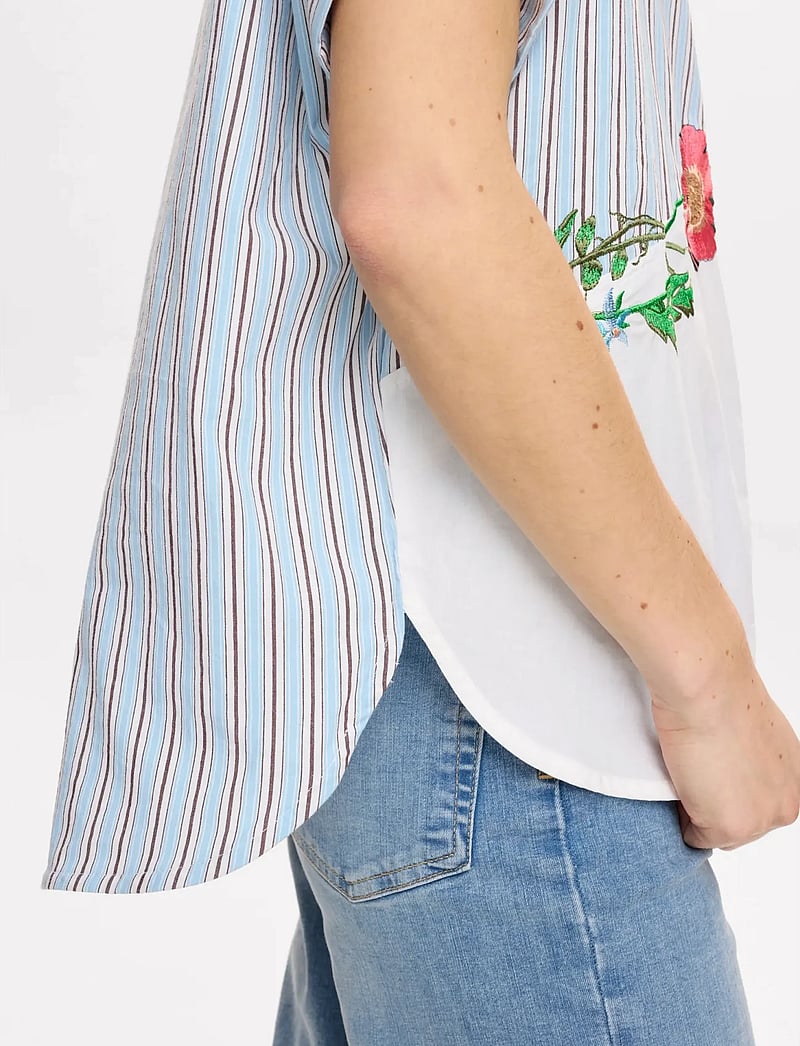 Nümph - NUFLORINDA SLEEVELESS SHIRT - kortärmade skjortor - airy blue - 5