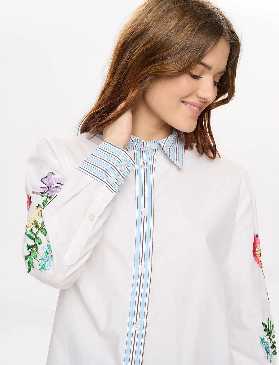 Nümph - NUFLORINDA SHIRT - langærmede skjorter - bright white - 2
