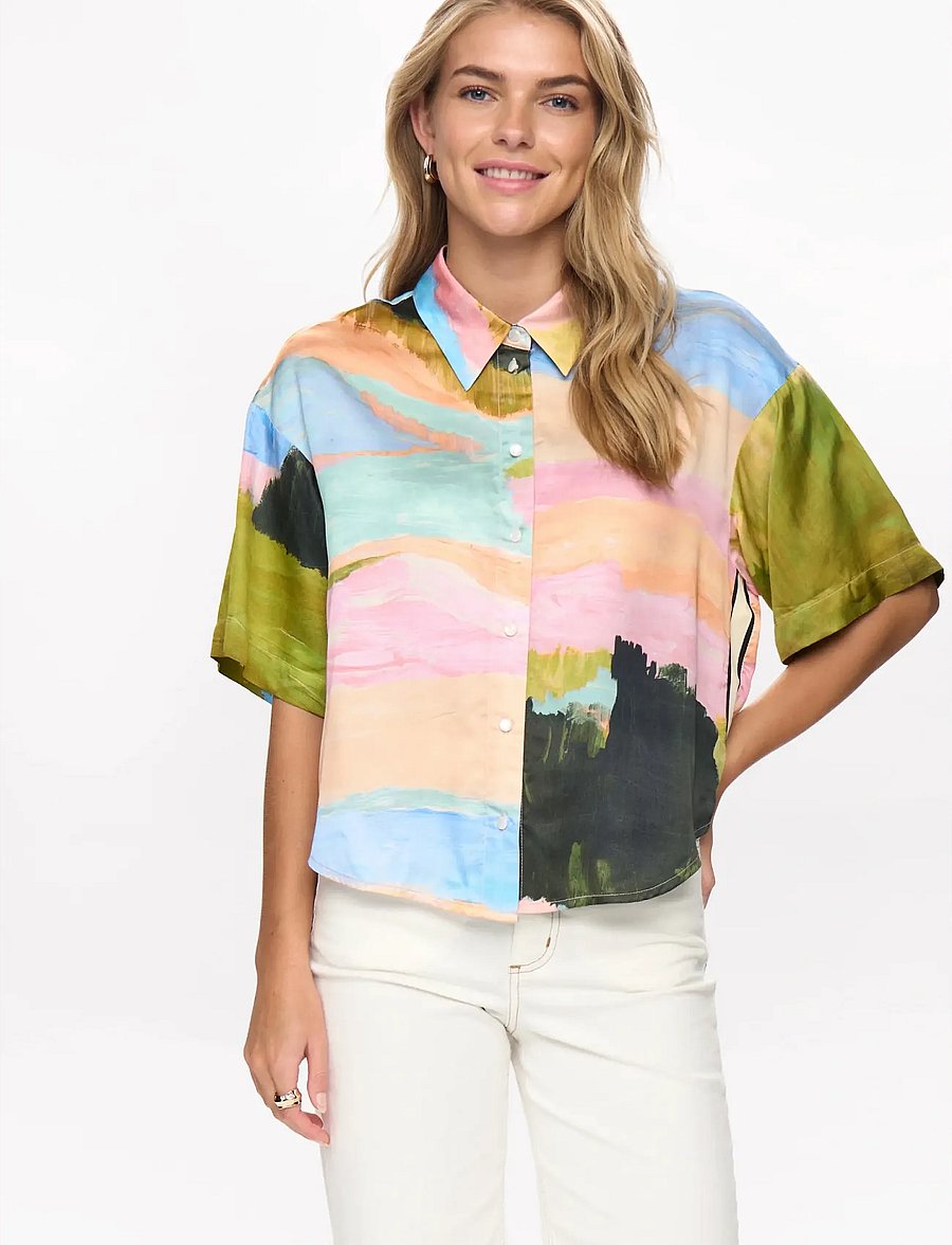 Nümph - NUMEADOW SHIRT - kurzärmlige hemden - peony - 0