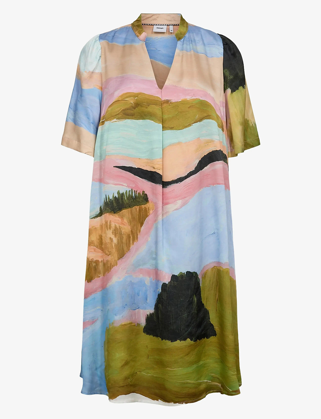 Nümph - NUMEADOW V-NECK DRESS - sommerkjoler - peony - 0