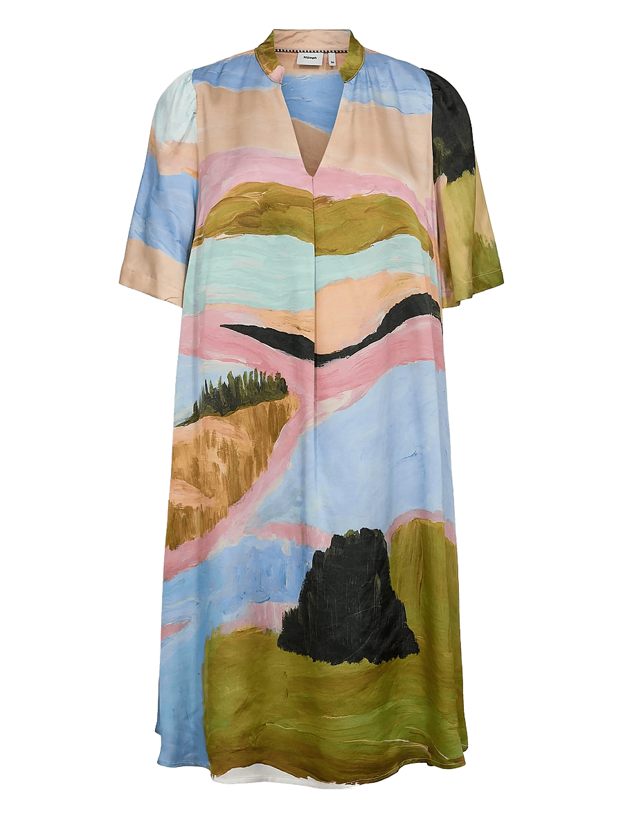 Nümph - NUMEADOW V-NECK DRESS - sommerkleider - peony - 1