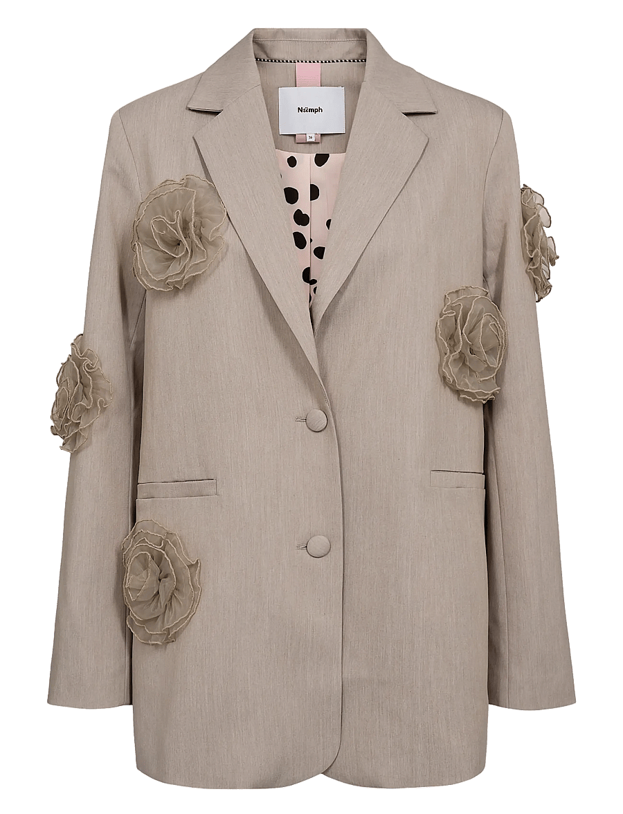 Nümph - NUFLORIA BLAZER - Žaketes ar vienrindas pogājumu - chateau gray melange - 1
