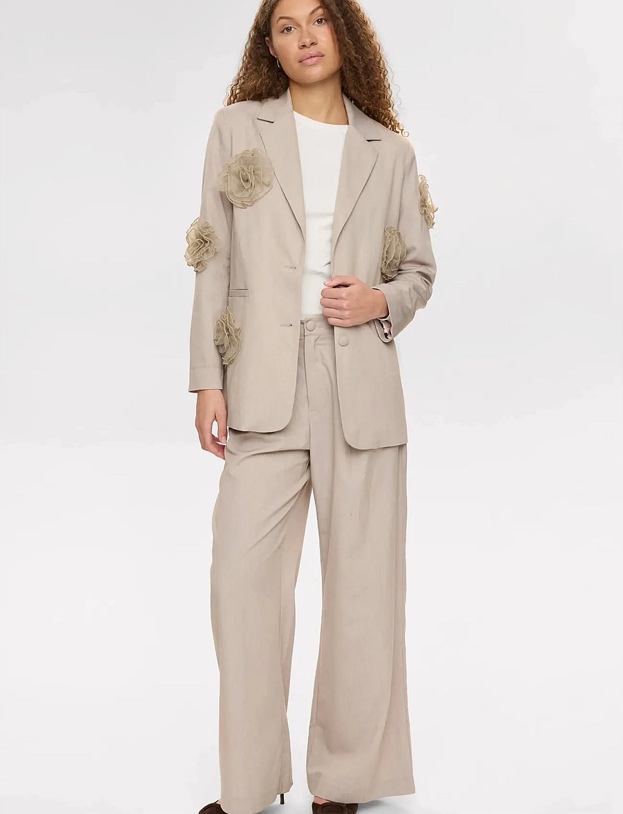 Nümph - NUFLORIA BLAZER - Žaketes ar vienrindas pogājumu - chateau gray melange - 0