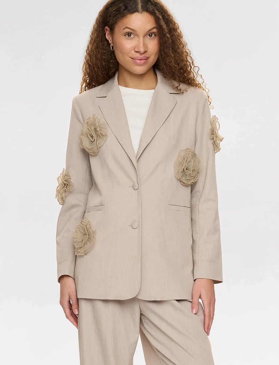 Nümph - NUFLORIA BLAZER - Žaketes ar vienrindas pogājumu - chateau gray melange - 3