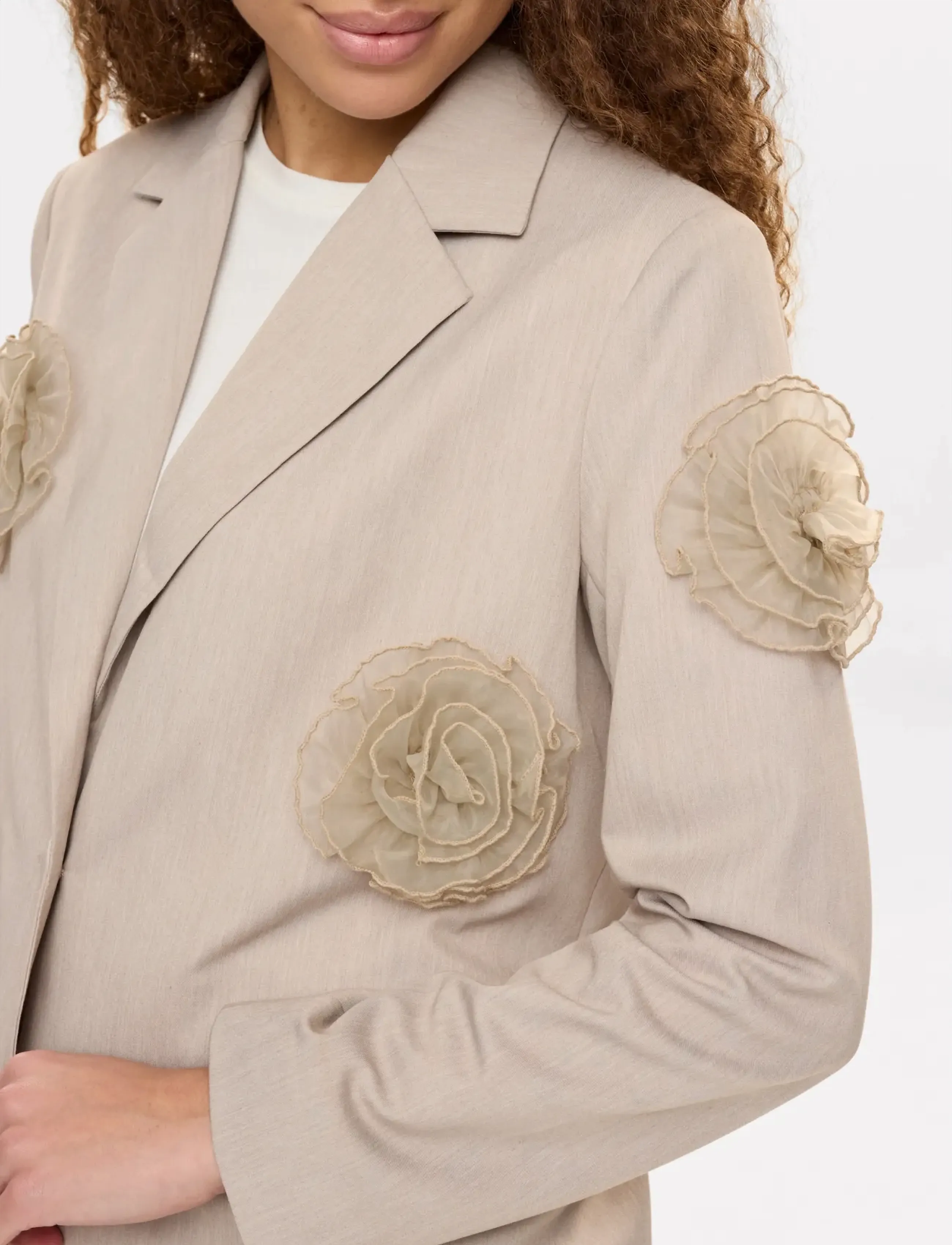 Nümph - NUFLORIA BLAZER - Žaketes ar vienrindas pogājumu - chateau gray melange - 5