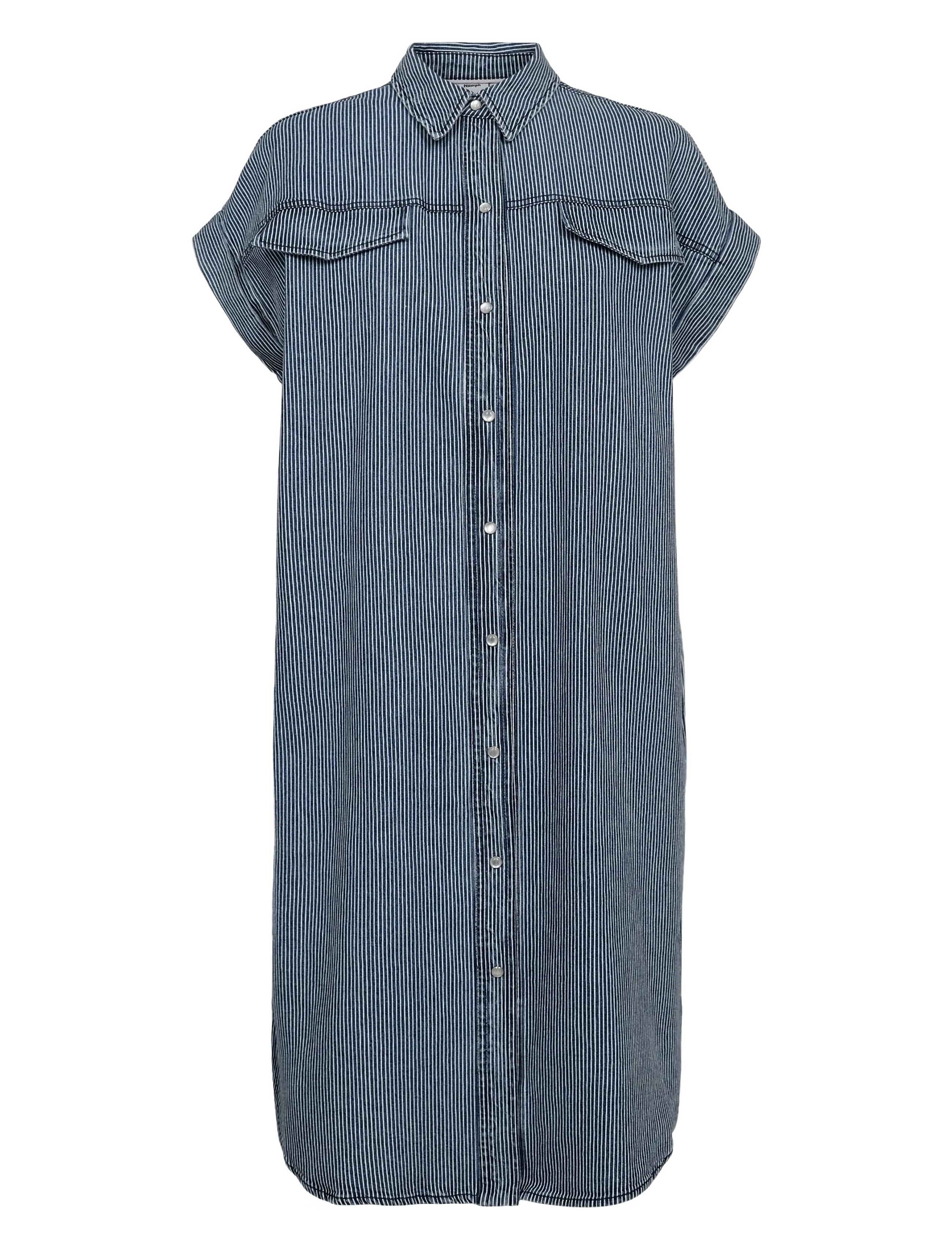 Nümph NUERINA SHIRT DRESS - Kleider - MEDIUM BLUE DENIM / white