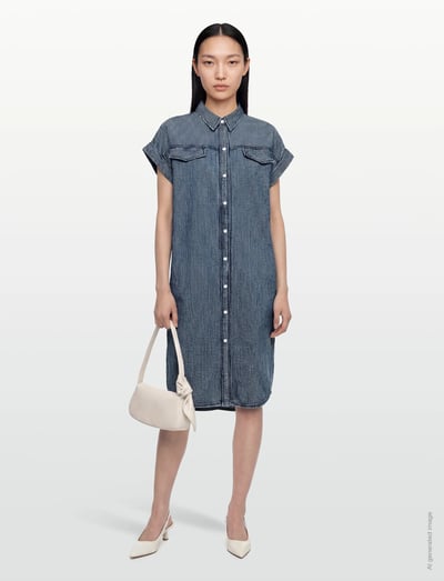 ted baker denim shirt dress Petal and Pup Women's Fleming Shirt Mini Dress