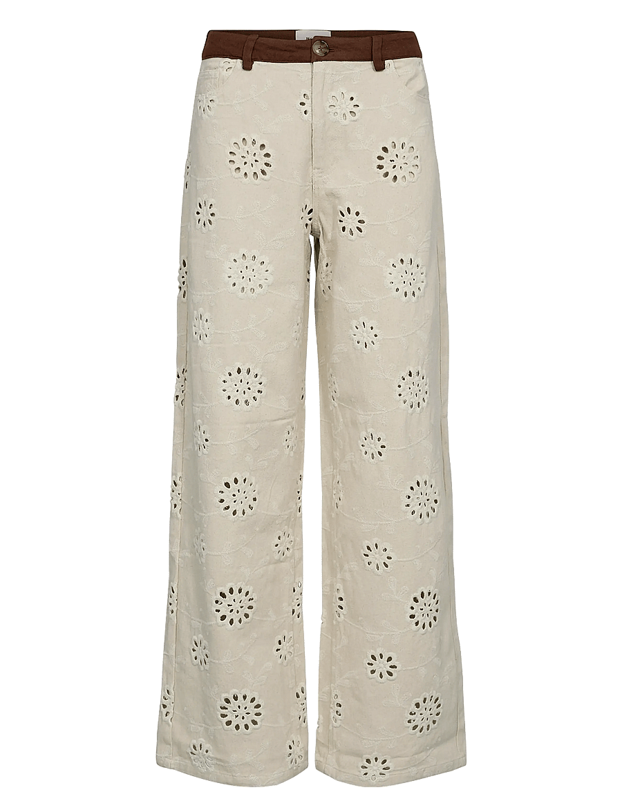 Nümph - NUENORA PANTS - hosen mit weitem bein - irish cream - 1