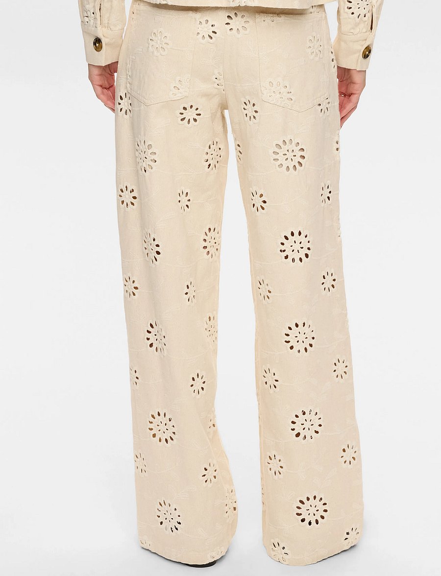 Nümph - NUENORA PANTS - hosen mit weitem bein - irish cream - 3