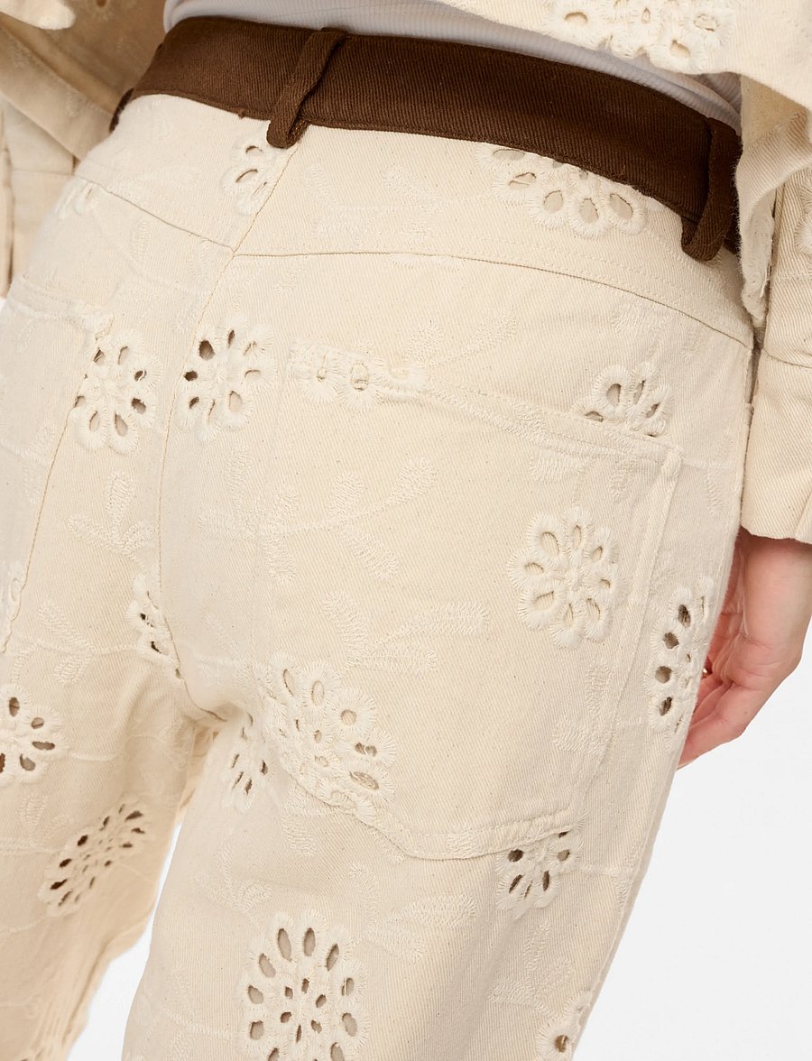 Nümph - NUENORA PANTS - hosen mit weitem bein - irish cream - 4