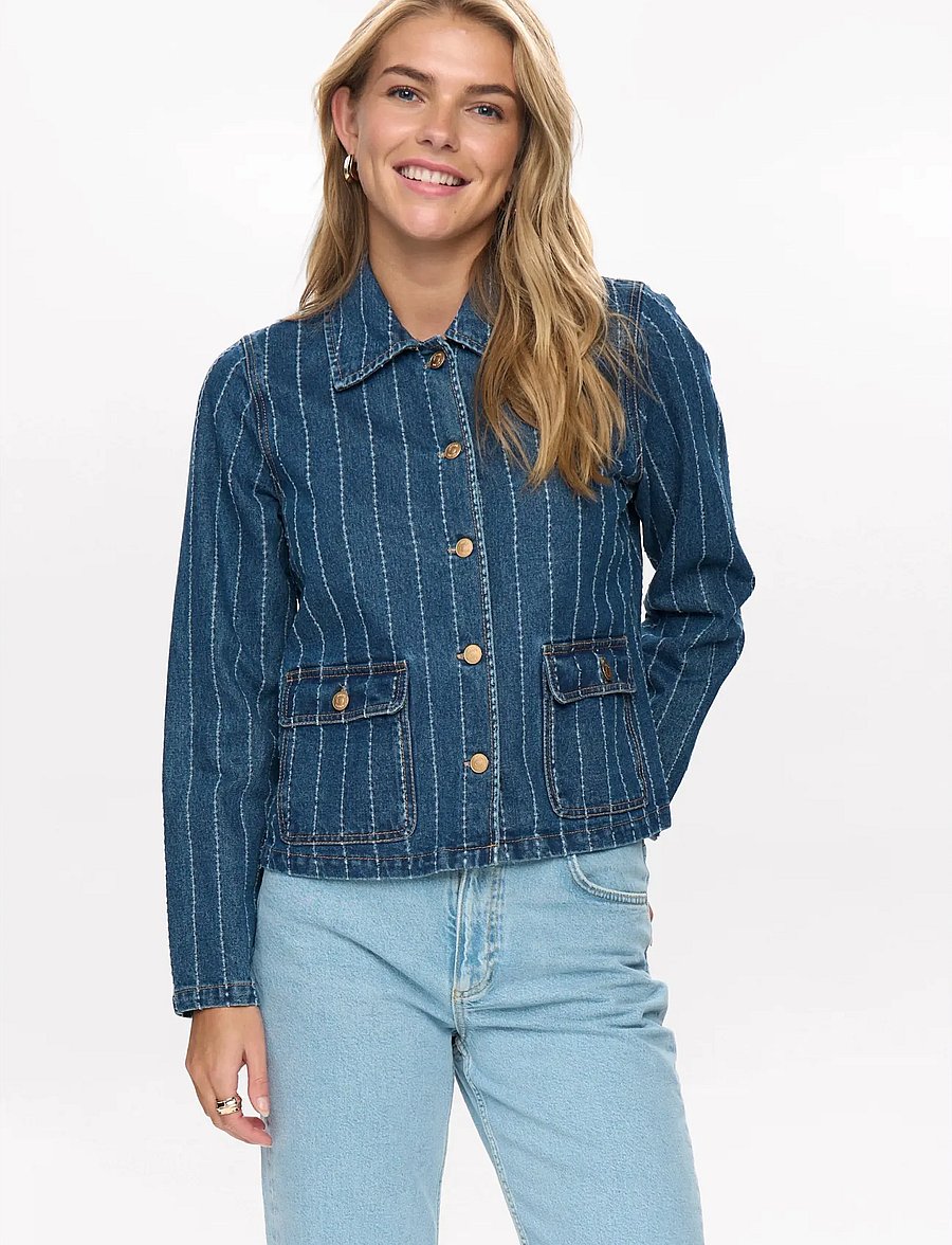 Nümph - NUATLANTA JACKET - frühlingsjacken - medium blue denim - 0