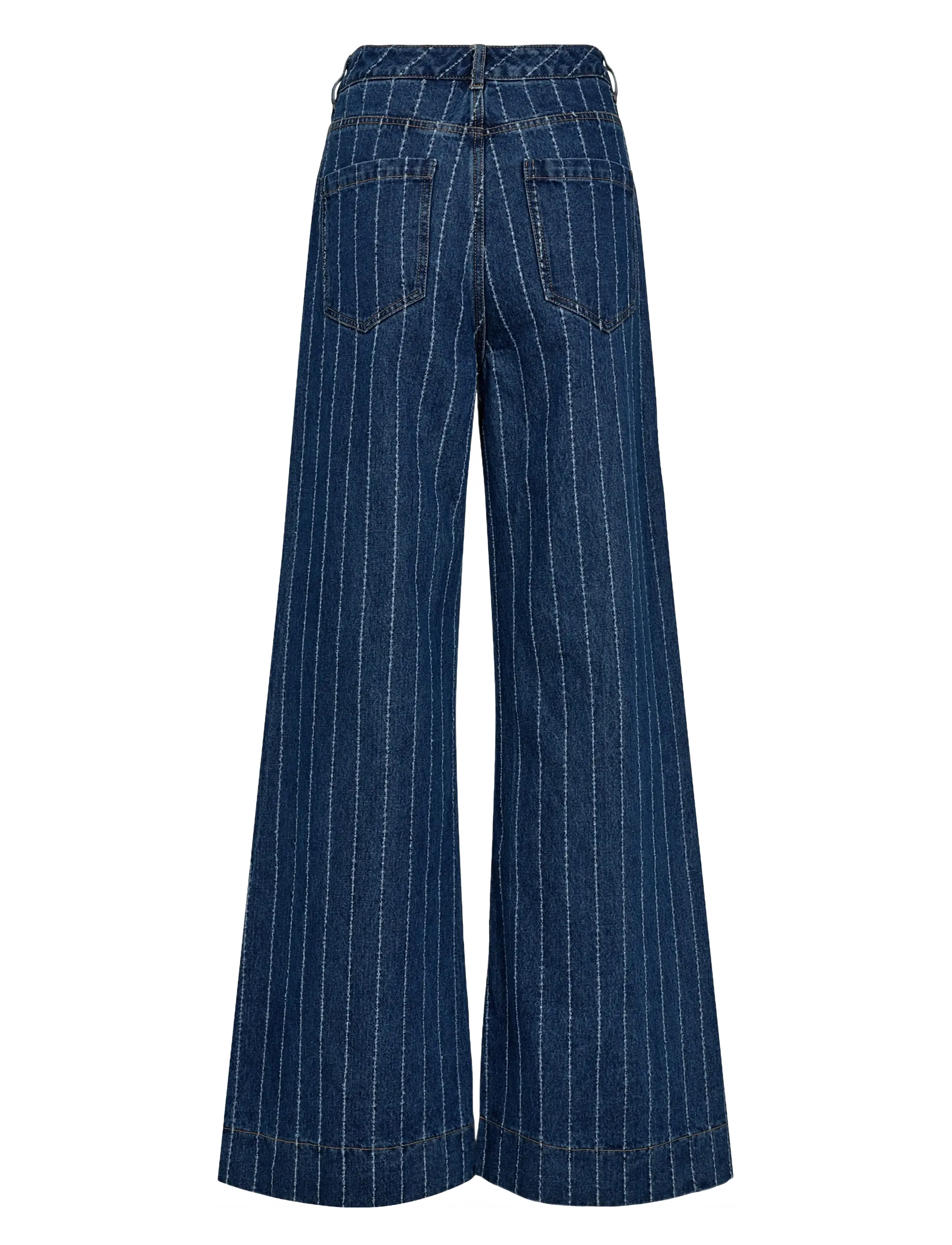 Nümph - NUATLANTA HIGH RISE JEANS - hosen mit weitem bein - medium blue denim - 1