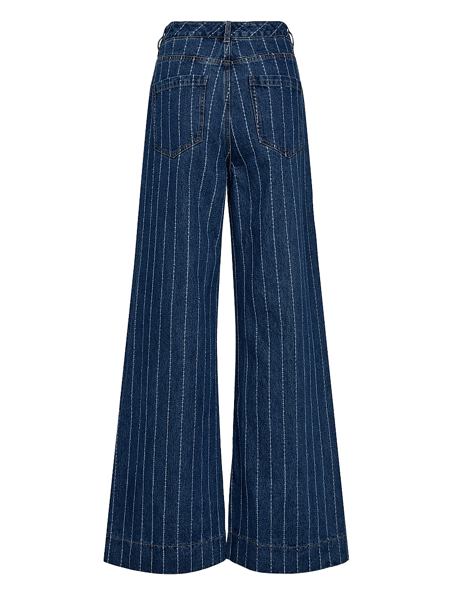 Nümph - NUATLANTA HIGH RISE JEANS - pantalons larges - medium blue denim - 1