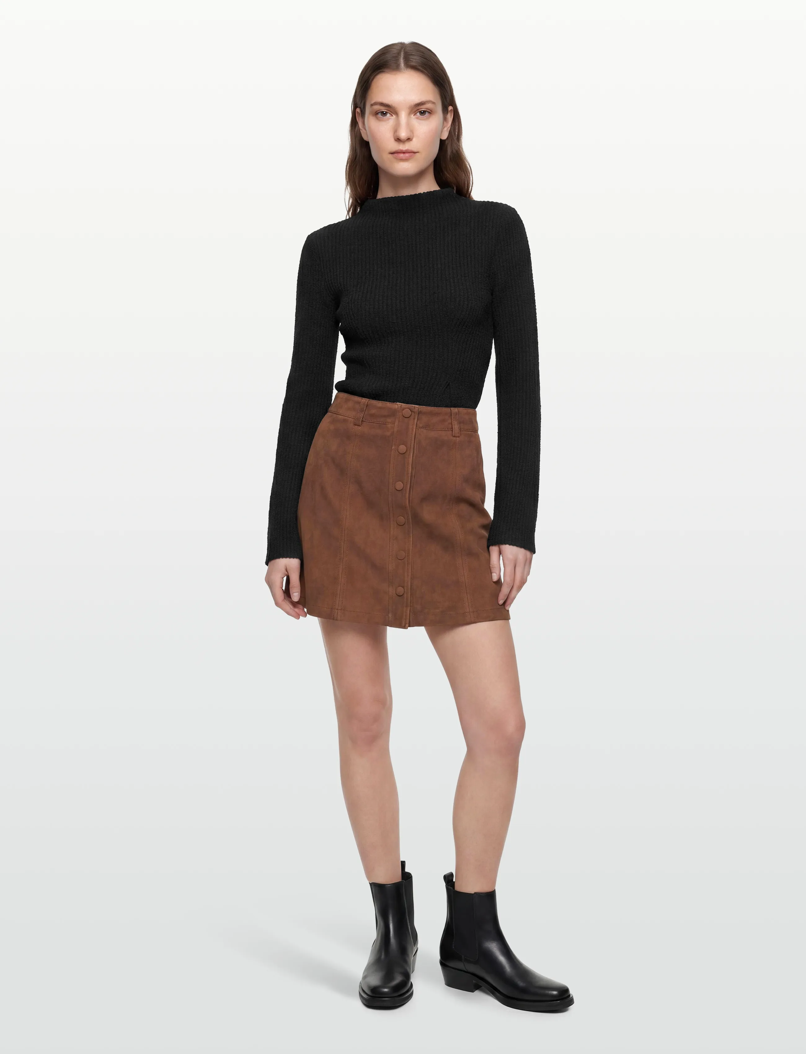 Nümph NUJIGGA SUEDE SKIRT - Skinnkjolar - EMPERADOR / brown