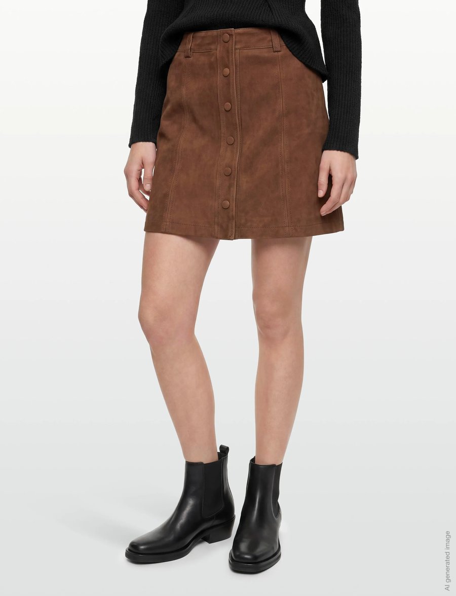Nümph - NUJIGGA SUEDE SKIRT - lederröcke - emperador - 3