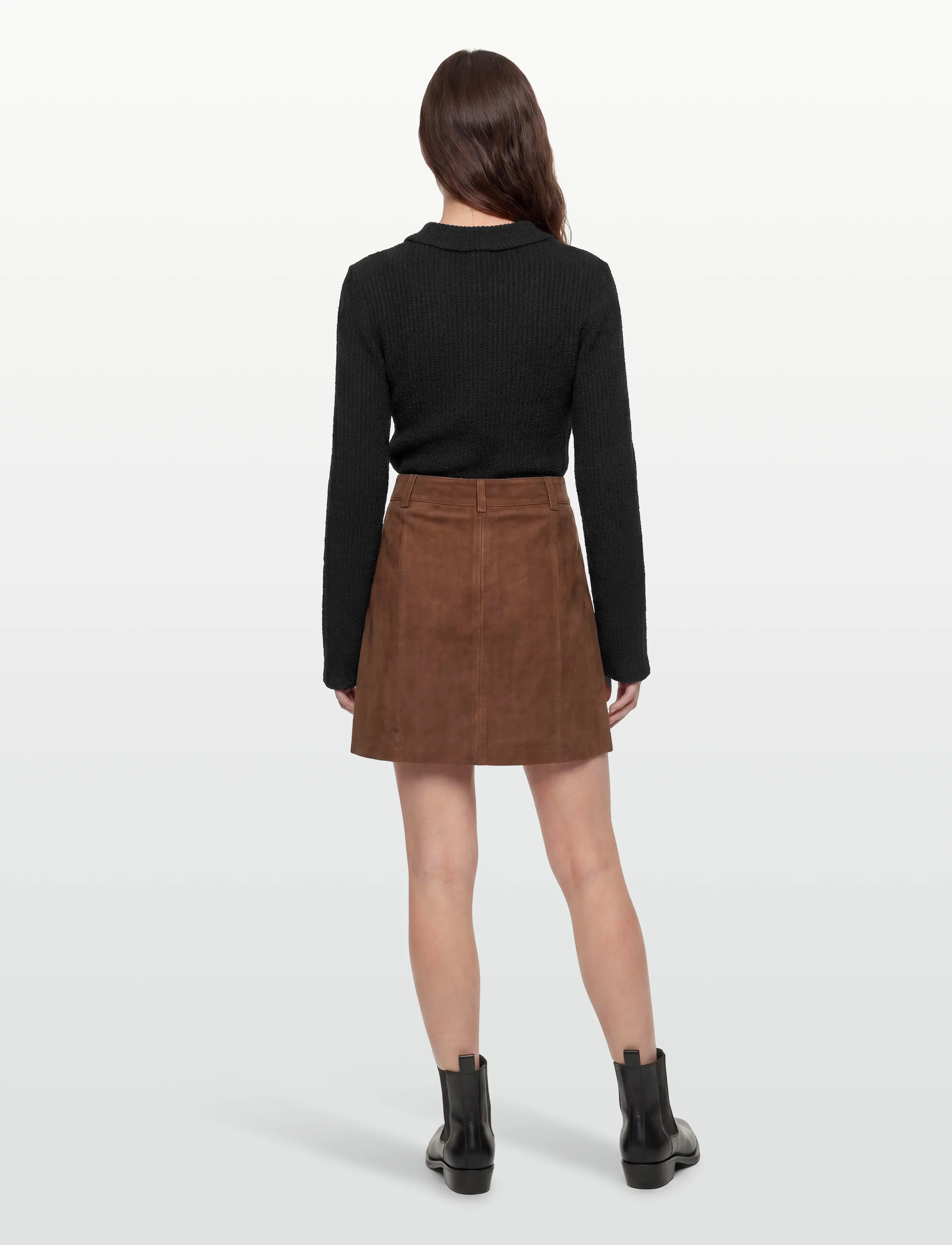 Nümph - NUJIGGA SUEDE SKIRT - lædernederdele - emperador - 4