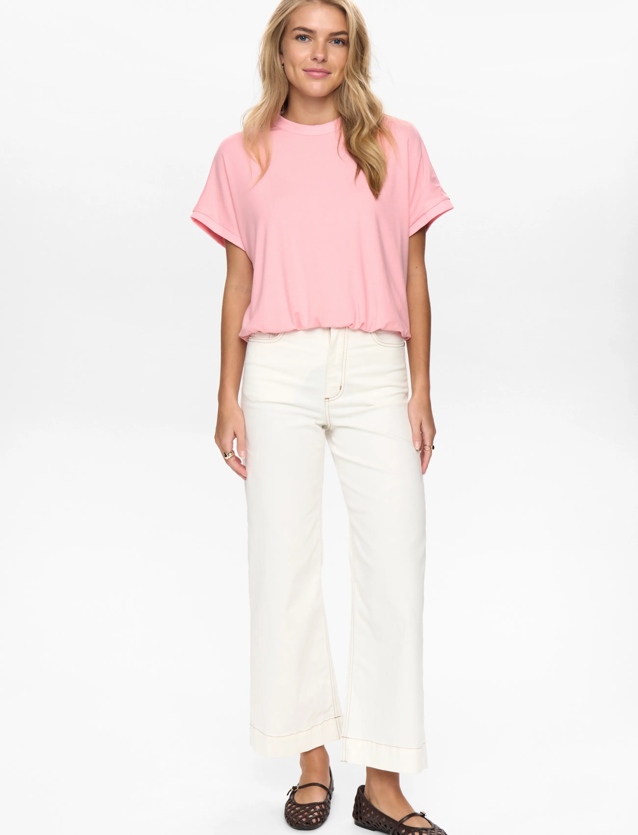 Nümph Nuleah Boxy Tee, L, Pink, T-Shirts & Toppe > Kortærmede, Dame