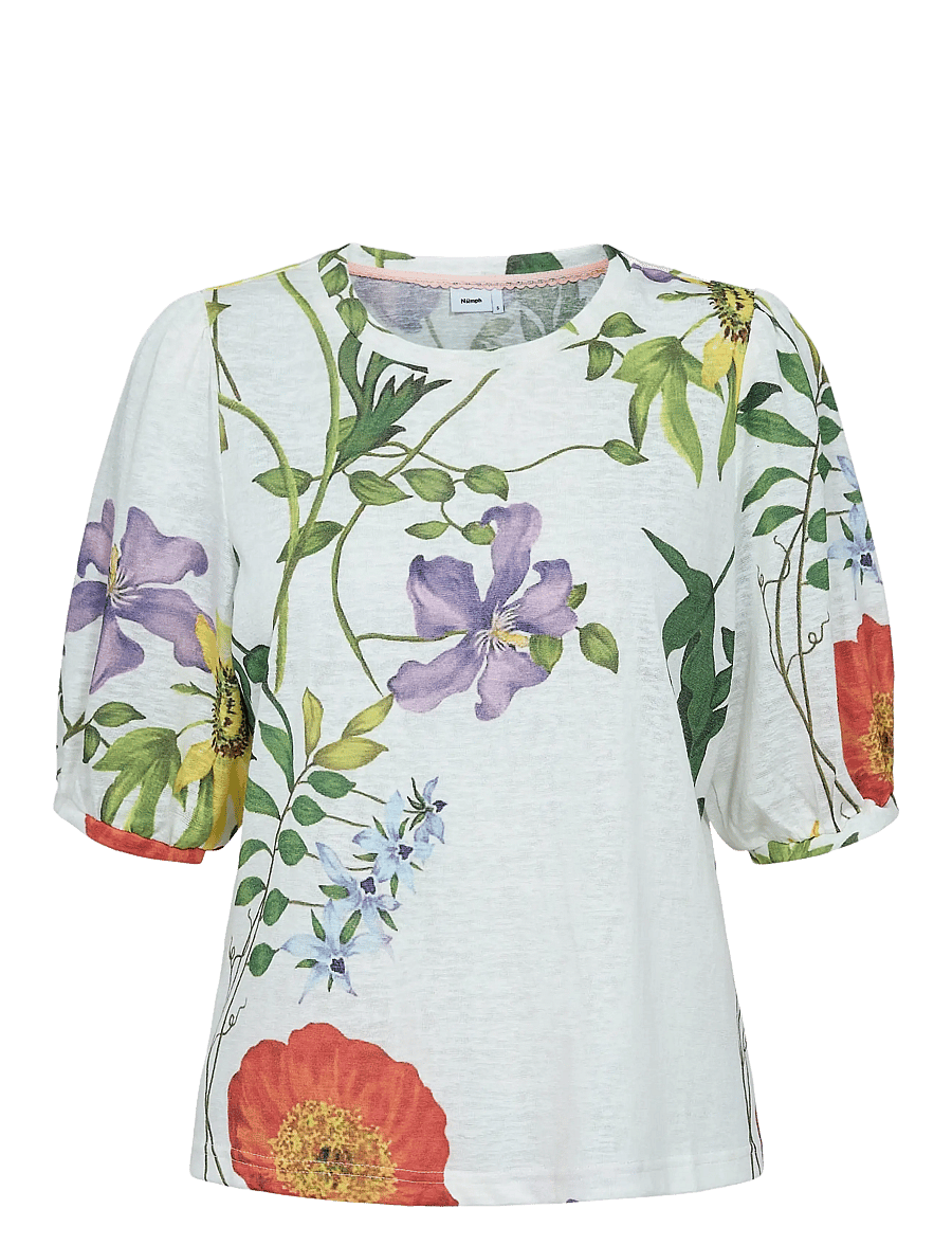 Nümph - NUBELISA SS BLOUSE - kurzärmelige blusen - cloud dancer - 1