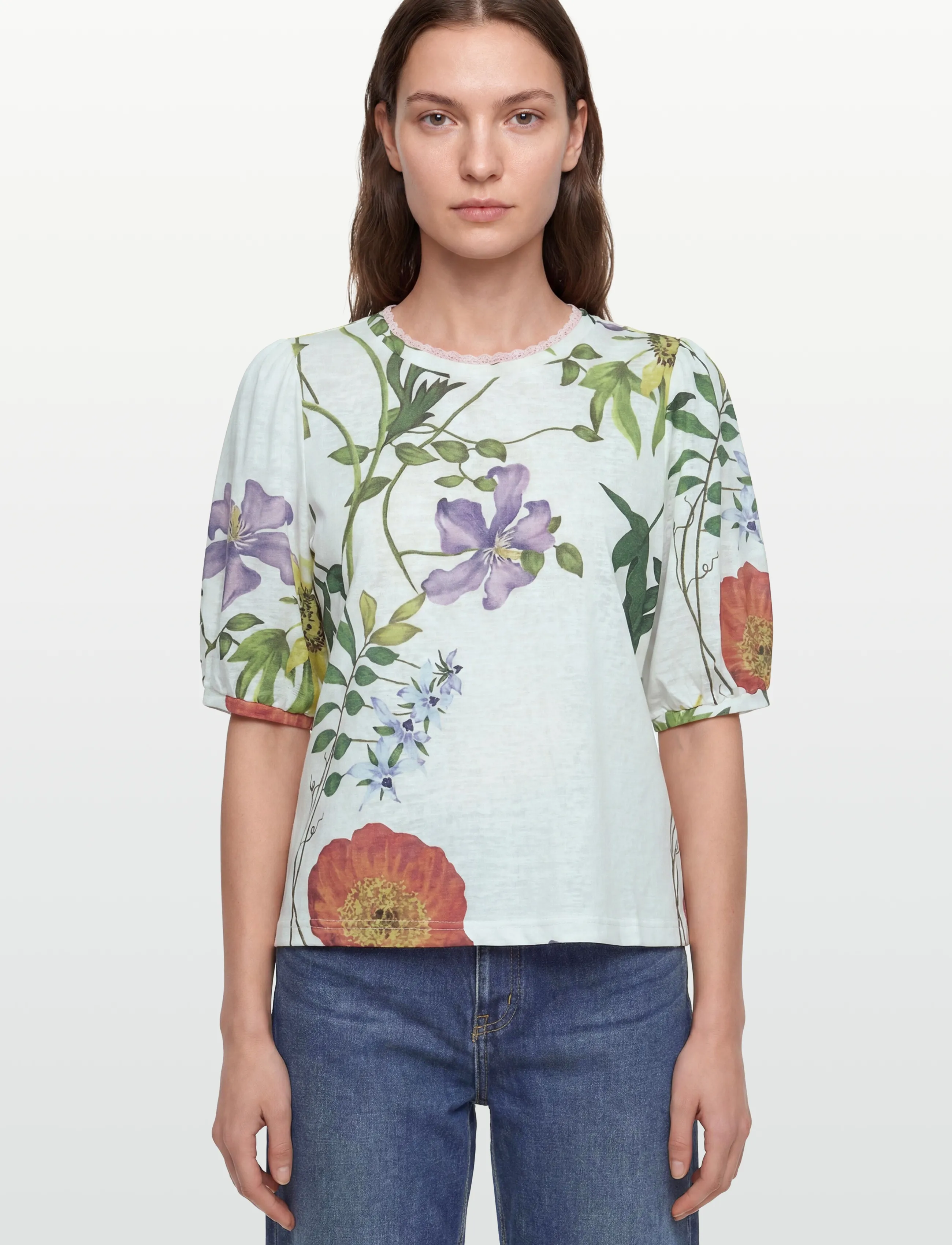 Nümph - NUBELISA SS BLOUSE - kurzämlige blusen - cloud dancer - 3