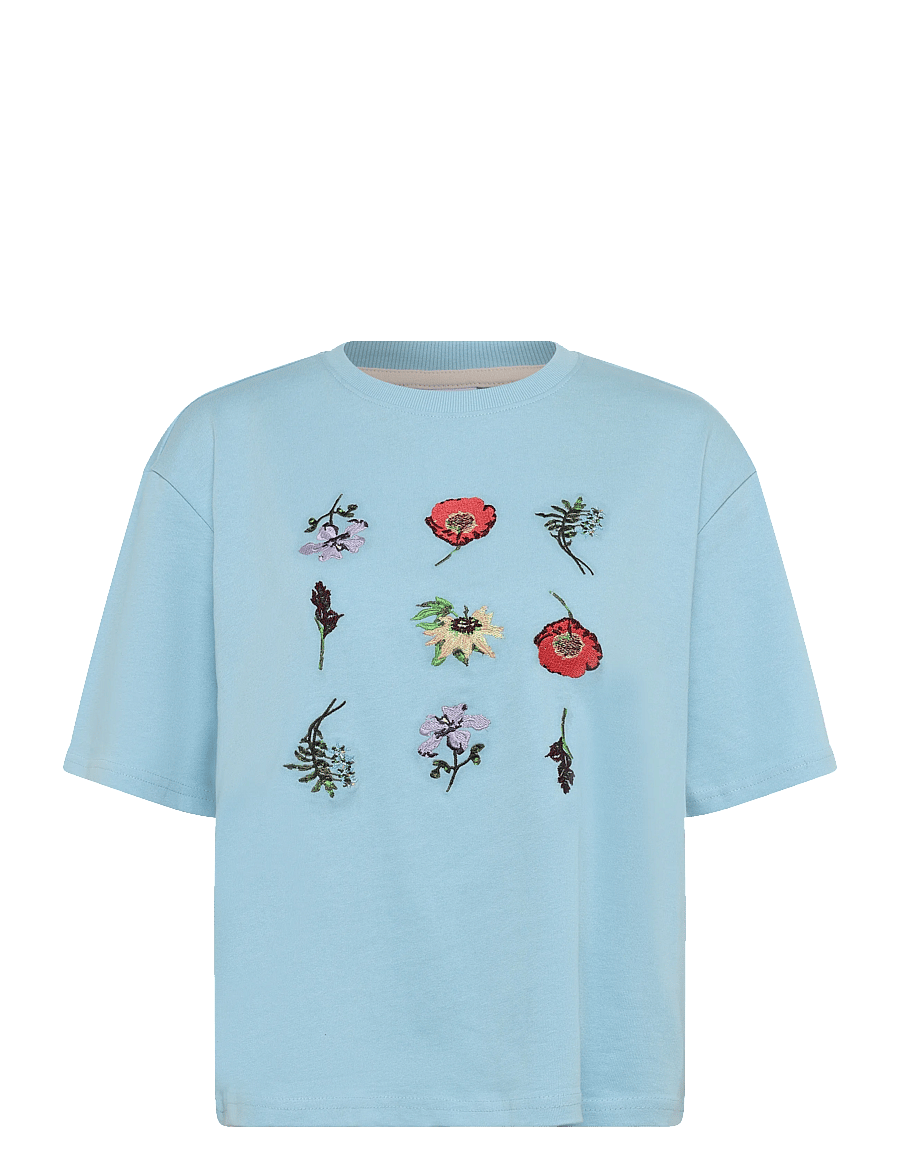 Nümph - NUBELISA BOXY TEE - t-shirts - airy blue - 0