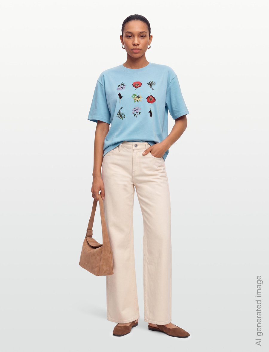 Nümph - NUBELISA BOXY TEE - t-shirts - airy blue - 0