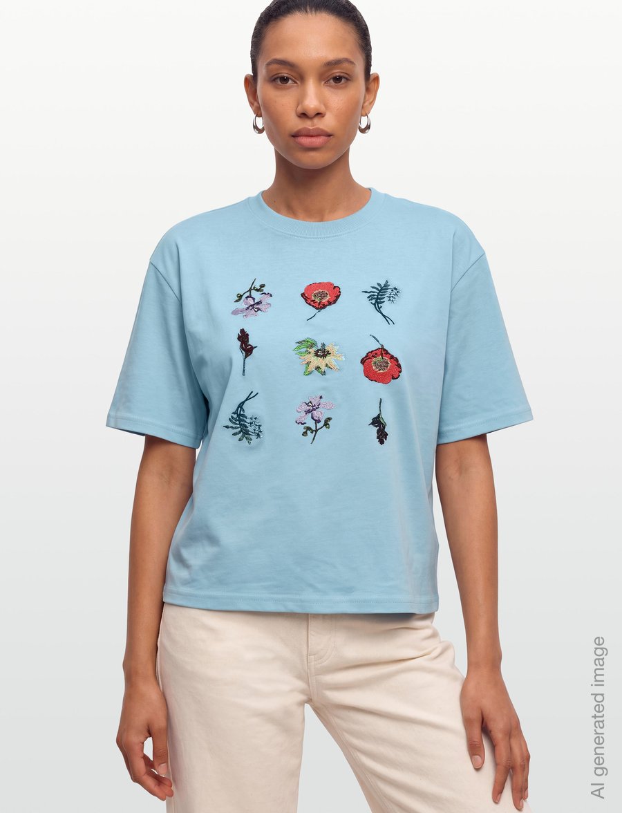 Nümph - NUBELISA BOXY TEE - t-shirts - airy blue - 3